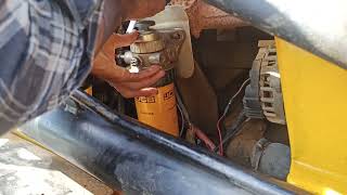 JCB 3DX Primary Fuel Filter Assembly Change [upl. by Cayser]