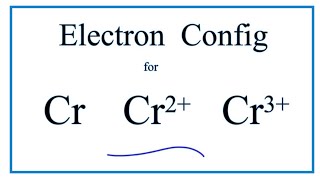 Electron Configuration for Cr Cr2 and Cr3 Exception to Rules [upl. by Underwood]