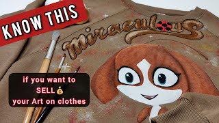 7 TIPS for Painting on Clothes  3D fabric paint process demonstration [upl. by Assiar]