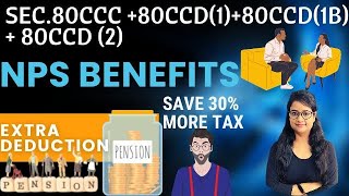 Section 80CCC 80CCD1 80CCD1B 80CCD2 NPS tax benefits Contribution to pension funds [upl. by Quiteris872]