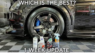 Whats The Best Tyre Dressing 1 Week Update  Bowdens Own vs Turtle Wax vs Chemical Guys vs Mirch [upl. by Magocsi]