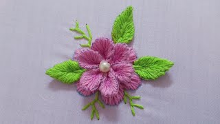 Hand embroidery stumpwork 3D flower embroidery [upl. by Marwin]