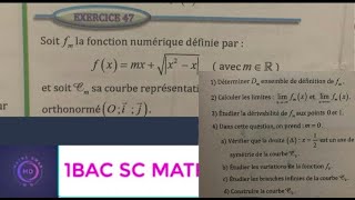 Correction Exercice 47 AL Moufid Sc Math Etude de Fonctions 1er Bac Sc MATH [upl. by Aneryc]