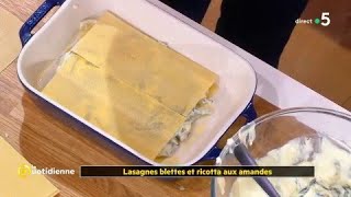 Coup dfood  Lasagne blettes et ricotta aux amandes [upl. by Niwdla]