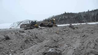 Komatsu Dozers Double Pushing [upl. by Nasar]