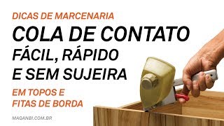 Como aplicar cola de contato em fita de borda e topos de MDF ou MDP Maqanbi Ferramentas Marcenaria [upl. by Lina]