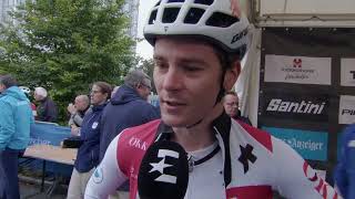 Mauro Schmid  Interview at the start  World Championships Road Race Zürich 2024 [upl. by Nylarak]