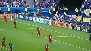 Portugal France final euro 2016 poteau de Gignac hits the post 90 [upl. by Vinaya]