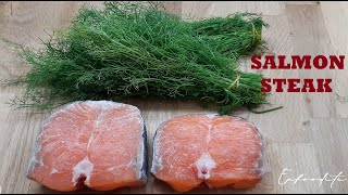 HOW TO MAKE SALMON STEAK IN EASIEST WAY [upl. by Thesda]