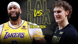 Los Angeles Lakers vs Utah Jazz Full Game Highlights  February 14 2024  FreeDawkins [upl. by Magdau]