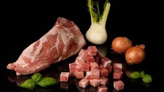 FOODLOGISTIK  pork meat dicing 20x20x20 mm cubes [upl. by Stannfield]