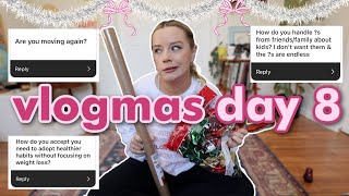 thoughts on having kids my health moving plans gift wrapping QampA  vlogmas day 8 [upl. by Nert]