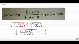 Prove that sqrt1sintheta1sinthetasecthetatantheta [upl. by Nylanaj585]