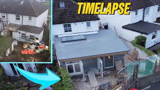 DIY House Extension Flat Roof Full build Timelapse [upl. by Flosi886]