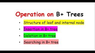 Btree operations Insertion in B tree Deletion in B tree Searching Leaf amp nonleaf node structur [upl. by Lacey]