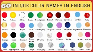 quot60 Unique Color Names in English  Learn Color Vocabularyquot [upl. by Cailly]