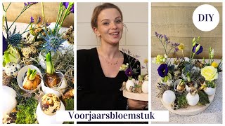 Voorjaarsbloemstuk tafelstuk  Cursus bloemschikken 145  Carlein Tukkers [upl. by Hedvig]