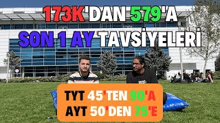 173Kdan 579a Son 1 AY Tavsiyeleri  TYT 65ten 90a AYT 50den 75e yks yks2023 motivasyon [upl. by Einej]