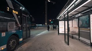 Sweden Stockholm bus night ride from Slussen to Kungsträdgården [upl. by Kalam]