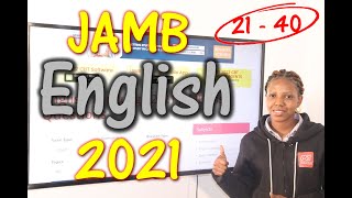 JAMB CBT English 2021 Past Questions 21  40 [upl. by Allicirp]