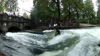 River Surfing in Munich Germany [upl. by Strephon]