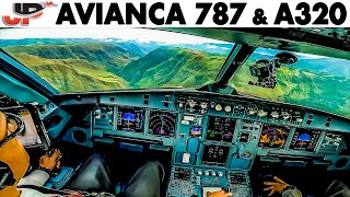 Avianca Cockpit A320 amp 787 Extreme Airport GoAround Diversion [upl. by Iliak]