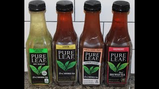 Pure Leaf Tea Unsweetened Green Tea Lemon Subtly Sweet Peach amp Raspberry Review [upl. by Angelika]