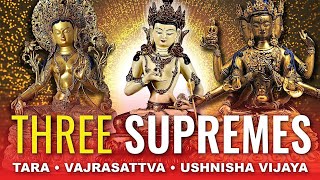 3 Supremes Vajrasattva Tara Ushnisha Vijaya Purification Removing Suffering Enlightenment [upl. by Schindler613]