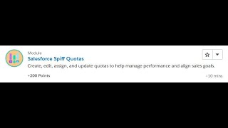 Salesforce Spiff Quotas Salesforce Trailhead Answers [upl. by Nirik834]