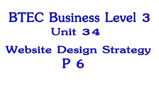 BTEC Business Level 3 Unit 34 Website Design Strategy P6 [upl. by Valenza321]