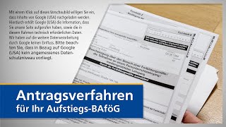 Antragsverfahren für Ihre Förderung nach dem AufstiegsBAföG [upl. by Ahsilad]