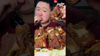 Braised Beef Ribs Eating  Spicy Chinese Braised Beef Knuckle  Chinese Beef Bone Eating Show [upl. by Nwavahs]