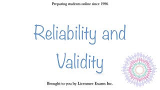 Reliability and Validity  ASWB NCE NCMHCE MFT Exam Prep and Review [upl. by Ebner]