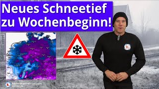 Neues Schneetief ☃️ zu Wochenbeginn  nasskalt bis winterlich❄️ [upl. by Sacks]