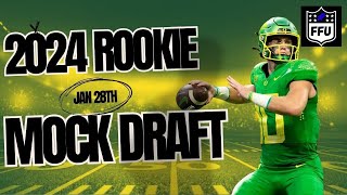 2024 NFL Rookie Mock Draft 10 LIVE Fantasy Football SF amp TEP [upl. by Ahsyekat]