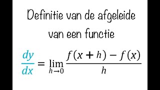 Definitie afgeleide van een functie [upl. by Eniala517]