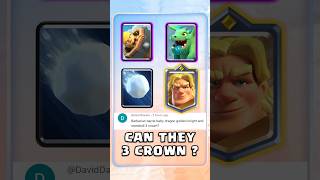 Can Golden Knight Barbarian Barrel Snowball and Baby Dragon 3 Crown  clashroyale [upl. by Buke]