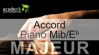 Accord piano MI bémol Majeur  Eb chord vidéo [upl. by Niltag]