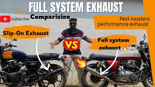 Full system exhaust vs slipon exhaust  red roosters performance exhaust  exhaust for interceptor [upl. by Laaspere]