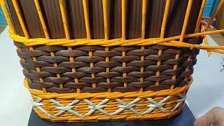 How to Weave Elegant Bag  Basket Bag  Fashion Paper Bag  Diy mrcreativeman [upl. by Alemrac]