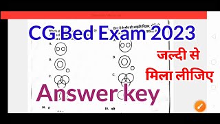 Pre bed exam 2023 answer key cg bed reasoning answer keycgvyapamcg tetgk with current [upl. by Arikehs]