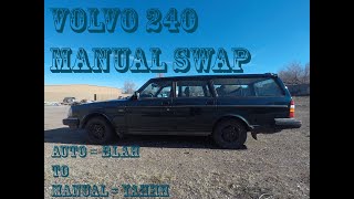 Volvo 240 Auto To Manual Transmission Swap AW71 to M47 5 Speed Part 1 [upl. by Ambrose]