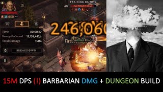 151M DPS the best and strongest barbarian PvE builds for dmg and dungeons in Diablo Immortal [upl. by Aneleairam]