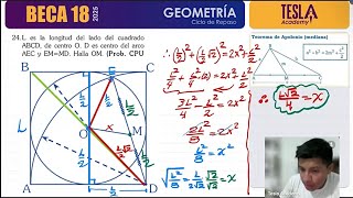 GEOMETRÍA📐  PROBLEMAS MODELO BECA 18 DE RELACIONES MÉTRICAS EN LA CIRCUNFERENCIA [upl. by Lessig]