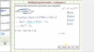 Ex Multiplying Binomial Conjugates [upl. by Eelimaj]