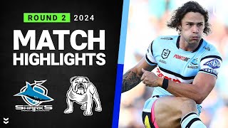 NRL 2024  Sharks v Bulldogs  Match Highlights [upl. by Schwab]