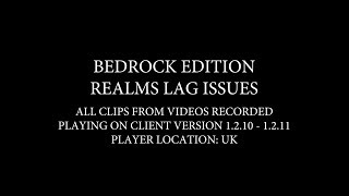 Minecraft Bedrock Realms  Lag Issues amp Other Bugs [upl. by Enimsaj701]