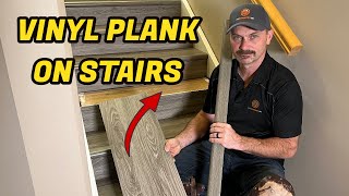 How To Install Vinyl Plank Flooring On Stairs [upl. by Llecrup]