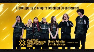 Xipto Esports vs Shopify Rebellion SR Game Changers Berlin Post Match Interview  vctgamechangers [upl. by Horatia]