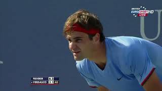 US Open 2012 R3  RFederer vs FVerdasco Highlights [upl. by Niwre]